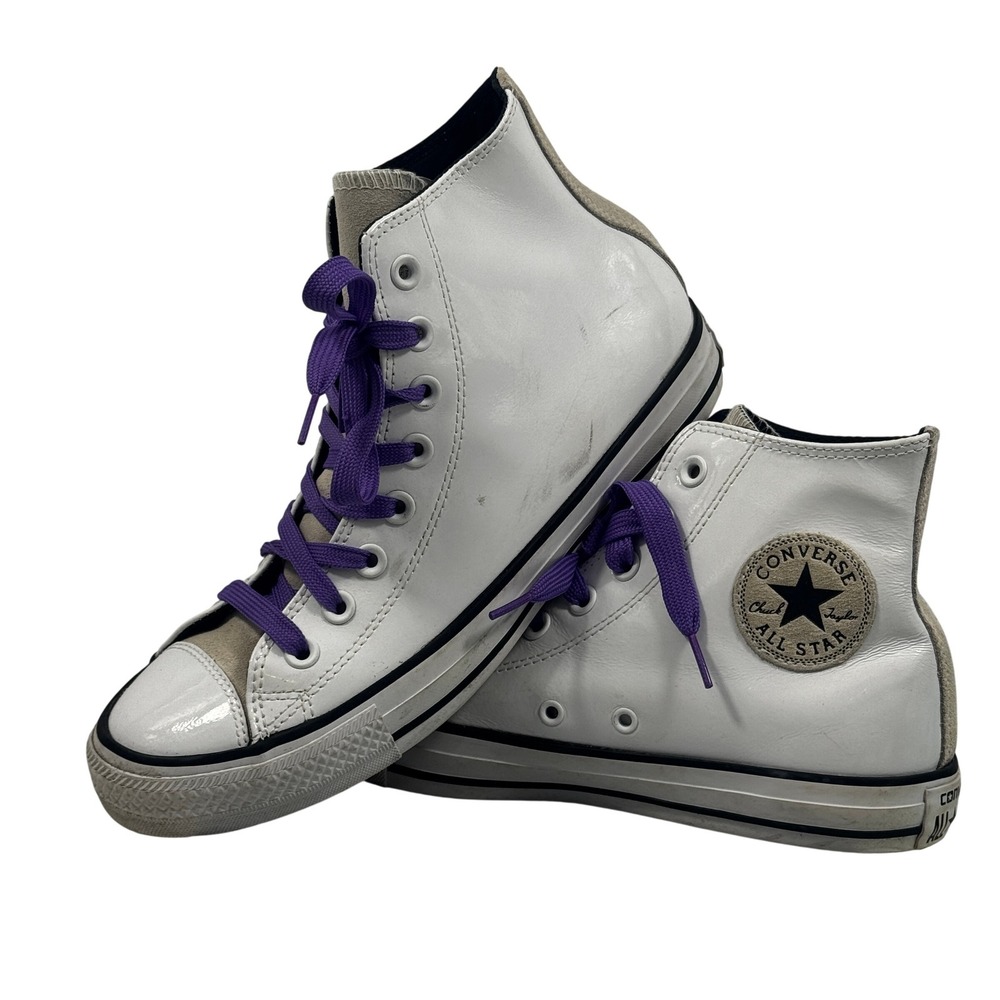 Converse Chuck Taylor All Star‎ Hi White Leather Women Size 9 - Picture 1 of 11